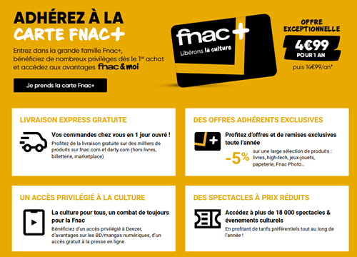 Fnac carte fnac+
