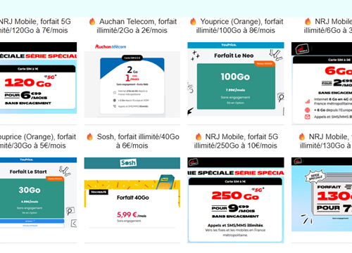 Forfaits mobiles réseau Orange Free ou Bouygues
