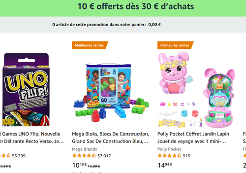 Amazon 10€ offerts dès 30€