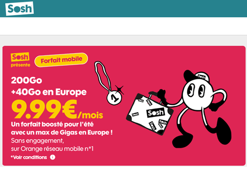 Promo Sosh Boost Vacances