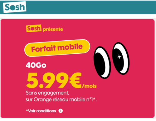 Sosh forfait 40Go
