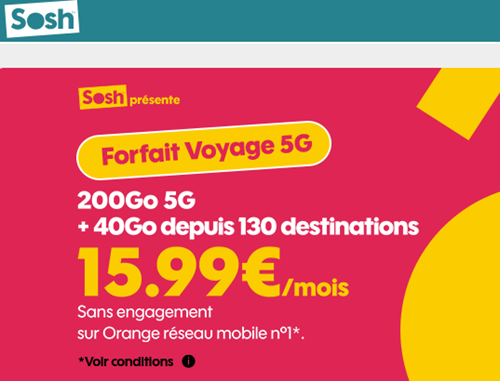 Sosh forfait Voyage