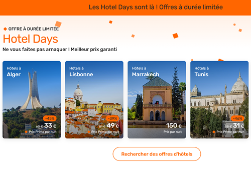 vente flash hotels Opodo